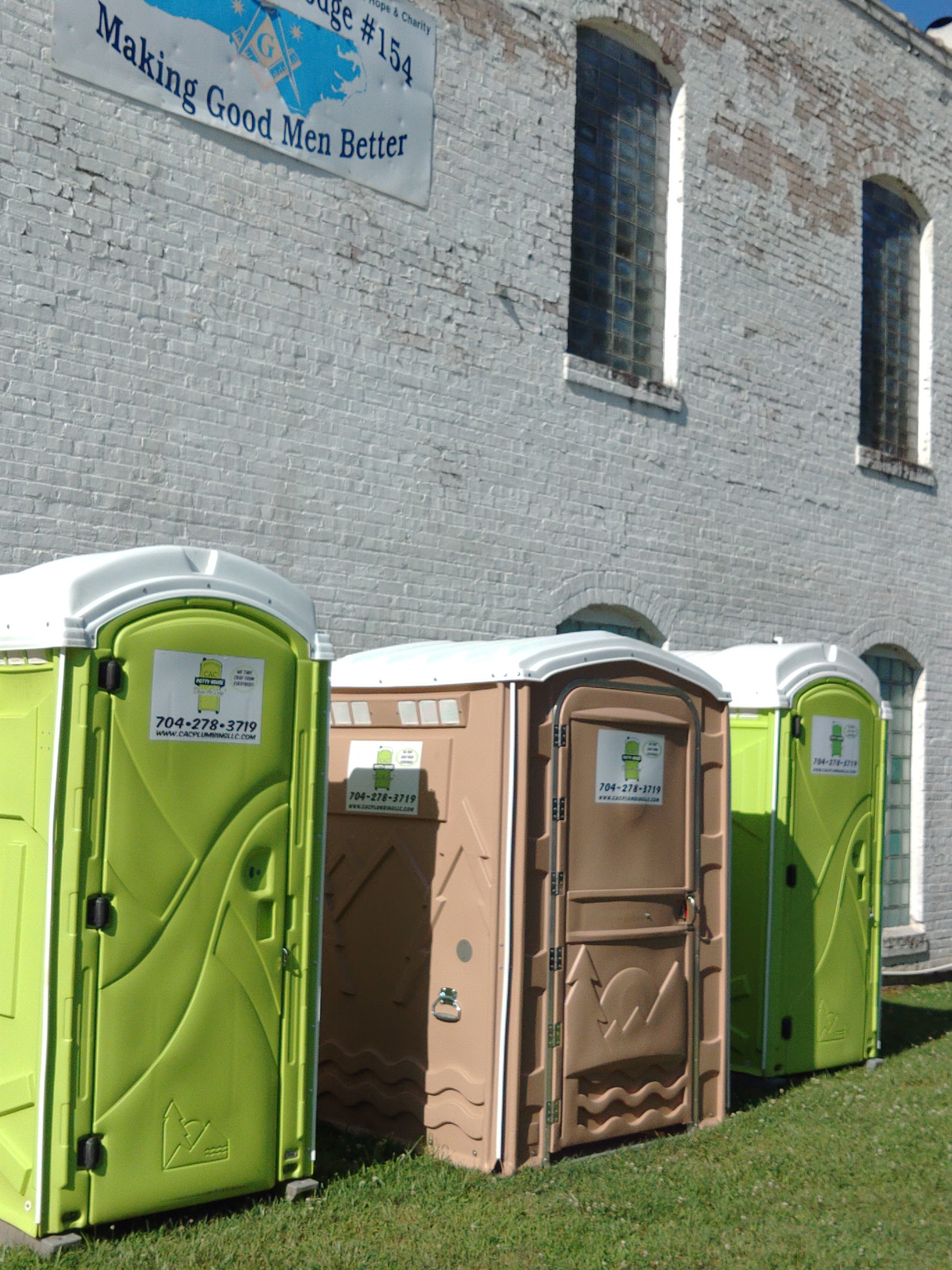 porta johns at a festival