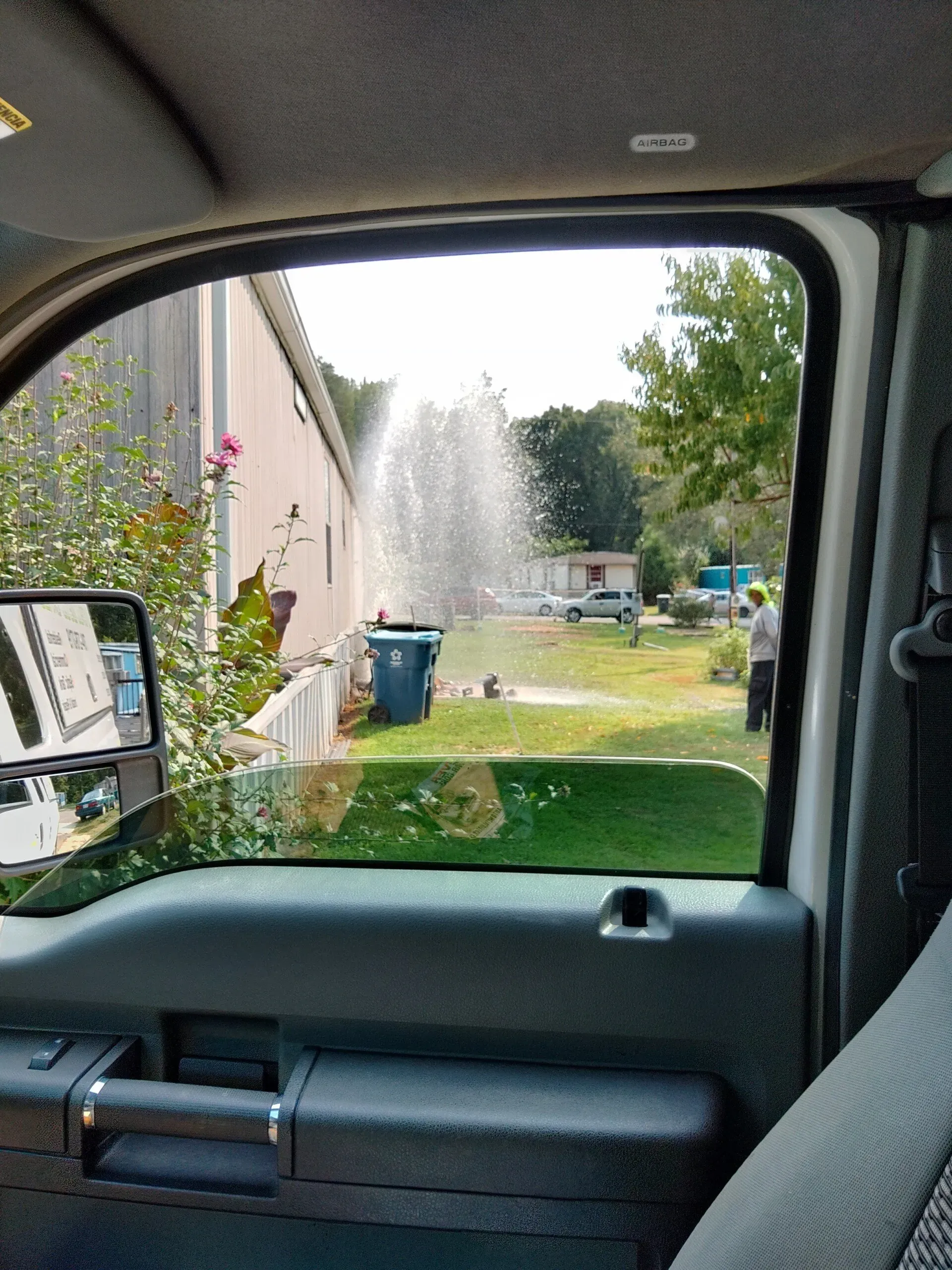 a pipe burst at a house